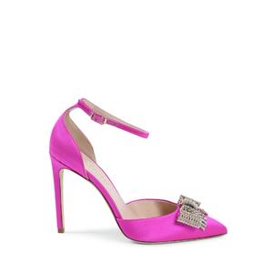 Crystal Bow Satin Pump