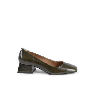 Leather Heeled Ballerina Shoes