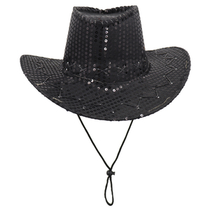 Sequin Cowboy Hat Glitter Cap Western Trilby Shiny Cowgirl Dress Up Party Wear