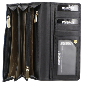 Morrissey Italian Structured Leather Flap Over Ladies Wallet