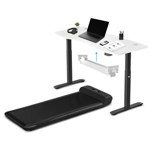 WalkingPad C2 Treadmill + ErgoDesk Automatic Standing Desk in Black + Cable Management Tray