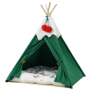 Pet Tent Dog Cat Tent Bed Washable Indoor Green