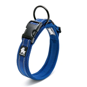 Heavy Duty Reflective Dog Collar - Blue, S