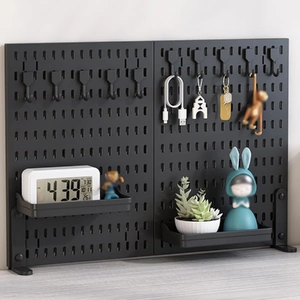CARLA HOME 2 Pack Desk Pegboard Organizer Kit with Hooks, Tray & Mount Ideal for Office, Gaming Setup & Home Workspace Organization