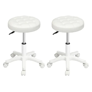 2x Rolling Bar Stool Swivel Salon SPA Chair