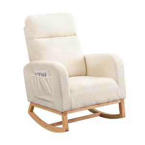 Rocking Chair Ottoman Footrest With Side Pocket