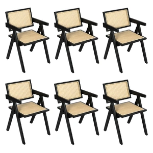 6x Wicker Armchair Dining Chair