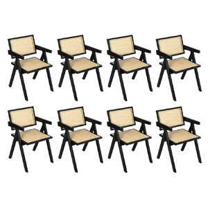 8x Wicker Armchair Dining Chair