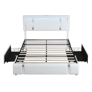 Bed Frame with Adjustable Headboard