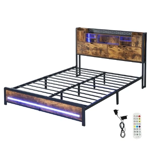 Bed Frame Storage Headboard Industrial
