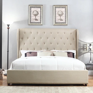 Bed Frame Size in Fabric Upholstered French Provincial High Bedhead