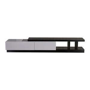 TV Cabinet 2 Storage Drawers High Glossy Assembled Entertainment Unit