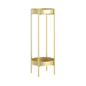 2 Layer 80cm Gold Metal Plant Stand Flower Pot Holder Corner Shelving Rack Indoor Display