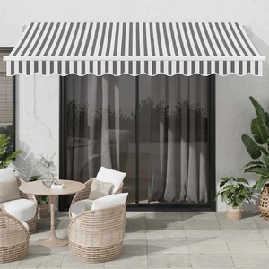 Manual Retractable Awning Anthracite&White