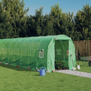 Greenhouse with Steel Frame Green 16 m²