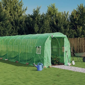 Greenhouse with Steel Frame Green 32 m²