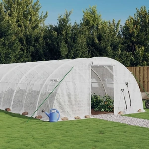Greenhouse with Steel Frame White 48 m²