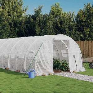 Greenhouse with Steel Frame White 60 m²