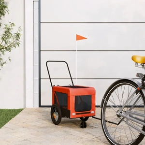 Pet Bike Trailer Orange and Black Oxford Fabric&Iron