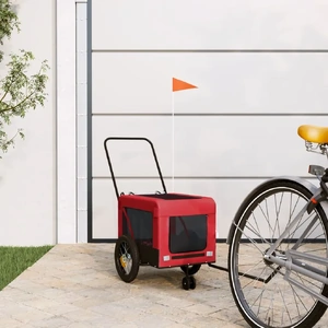 Pet Bike Trailer Red and Black Oxford Fabric&Iron