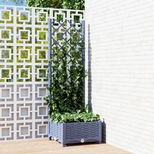 Garden Planter with Trellis Grey PP