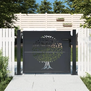 Garden Gate Anthracite Steel Tree Design