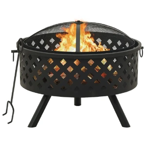 Fire Pit with Poker XXL Steel