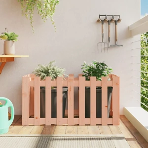 Garden Raised Bed with Fence Design Solid Wood Douglas