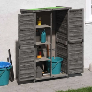 Garden Tool Shed Grey Solid Wood Pine