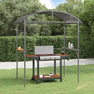 BBQ Gazebo with Side Shelves Anthracite Steel