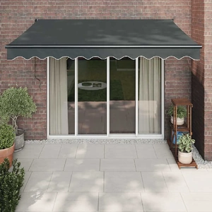 Retractable Awning Anthracite Fabric and Aluminium