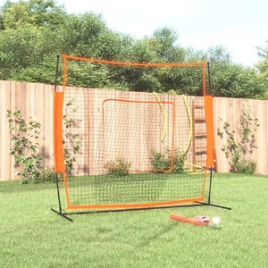 Portable Baseball Net Red and Black Steel and Polyester