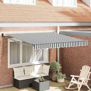 Retractable Awning Anthracite and Fabric&Aluminium