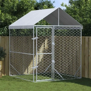 Outdoor Dog Kennel with Roof Galvanised Steel