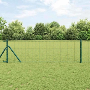 Fence with Post Green Steel
