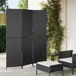Room Divider 3 Panels Poly Rattan
