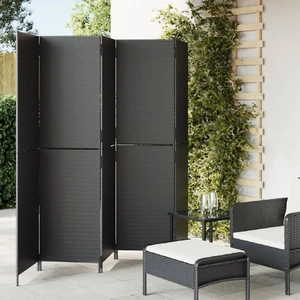 Room Divider 5 Panels Poly Rattan