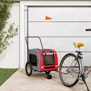 Pet Bike Trailer Red and Oxford Fabric and Iron