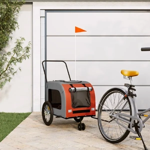 Pet Bike Trailer Orange and Oxford Fabric and Iron