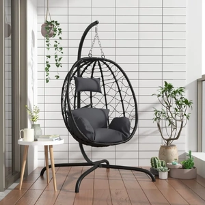 Hanging Egg Chair Cushion Poly Rattan&Steel