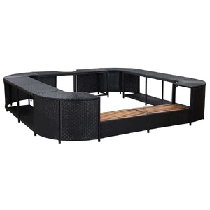 Square Spa Surround Poly Rattan
