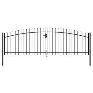 Double Door Fence Gate with Spear Top