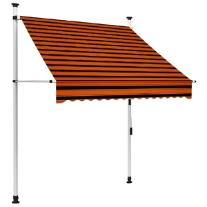 Manual Retractable Awning Orange and Brown