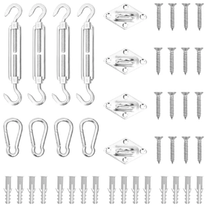 12 Piece Sunshade Sail Accessory Set Stainless Steel
