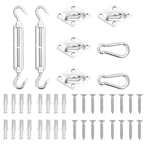 8 Piece Sunshade Sail Accessory Set Stainless Steel