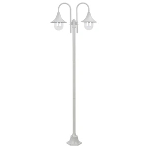 Garden Post Light E27 220 cm Aluminium 2-Lantern