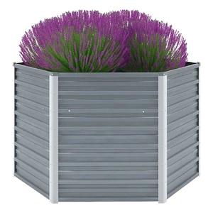 Garden Raised Bed Galvanised Steel 129x129x77 cm