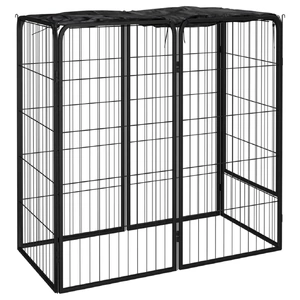 Dog Playpen Black Powder-coated Steel