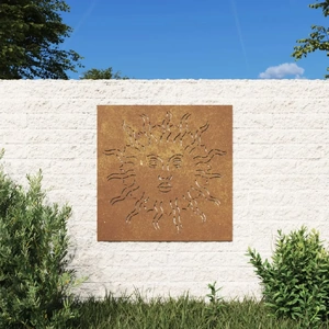 Garden Wall Decoration Corten Steel Sun Design