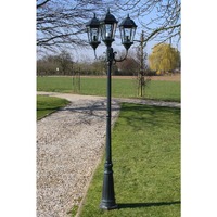 Garden Light Post arms 230 cm Dark Green Black Aluminium